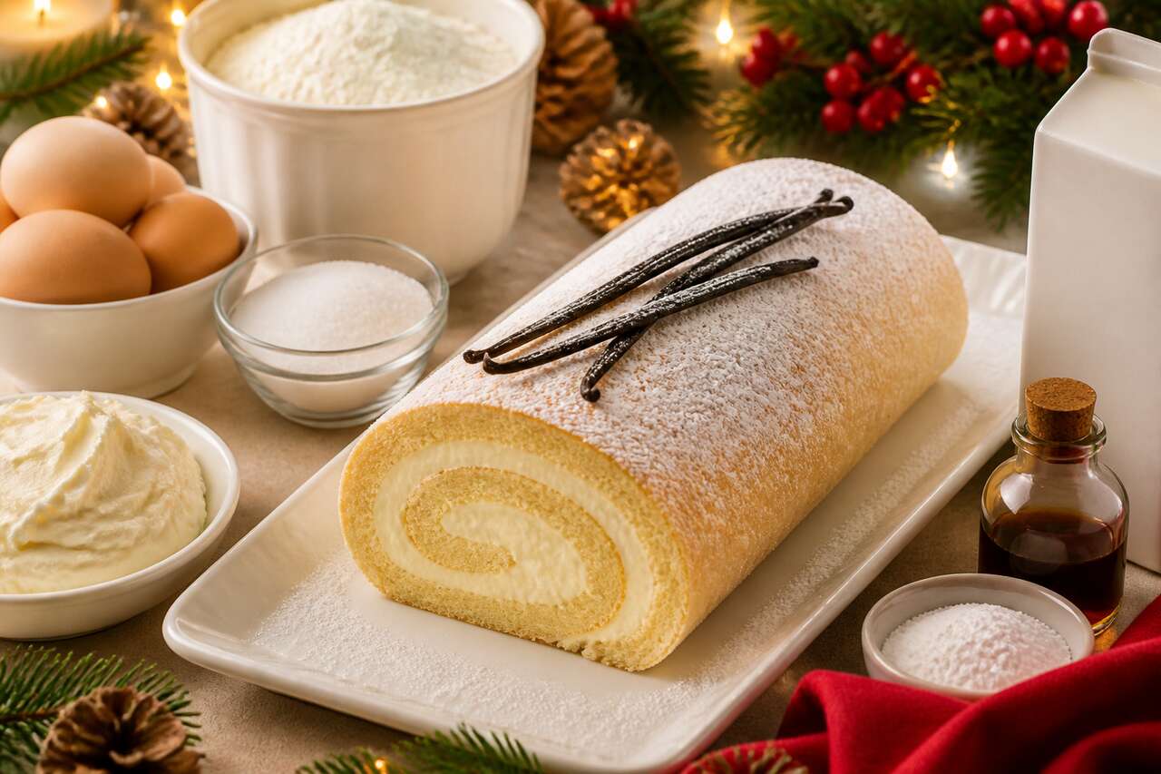 Bûche roulée à la vanille : recette gourmande pour les fêtes