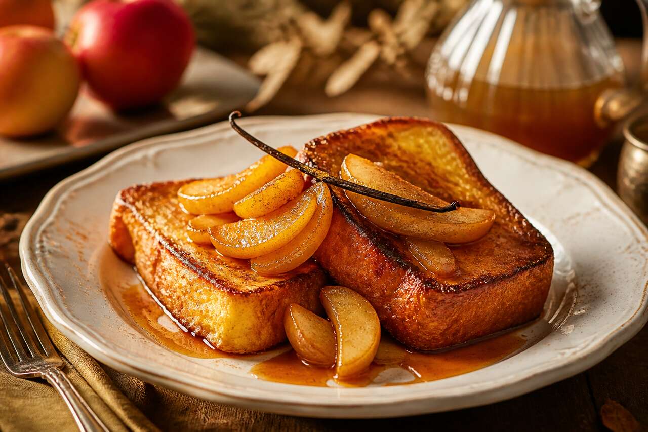 Brioche perdue aux pommes et cidre : recette gourmande