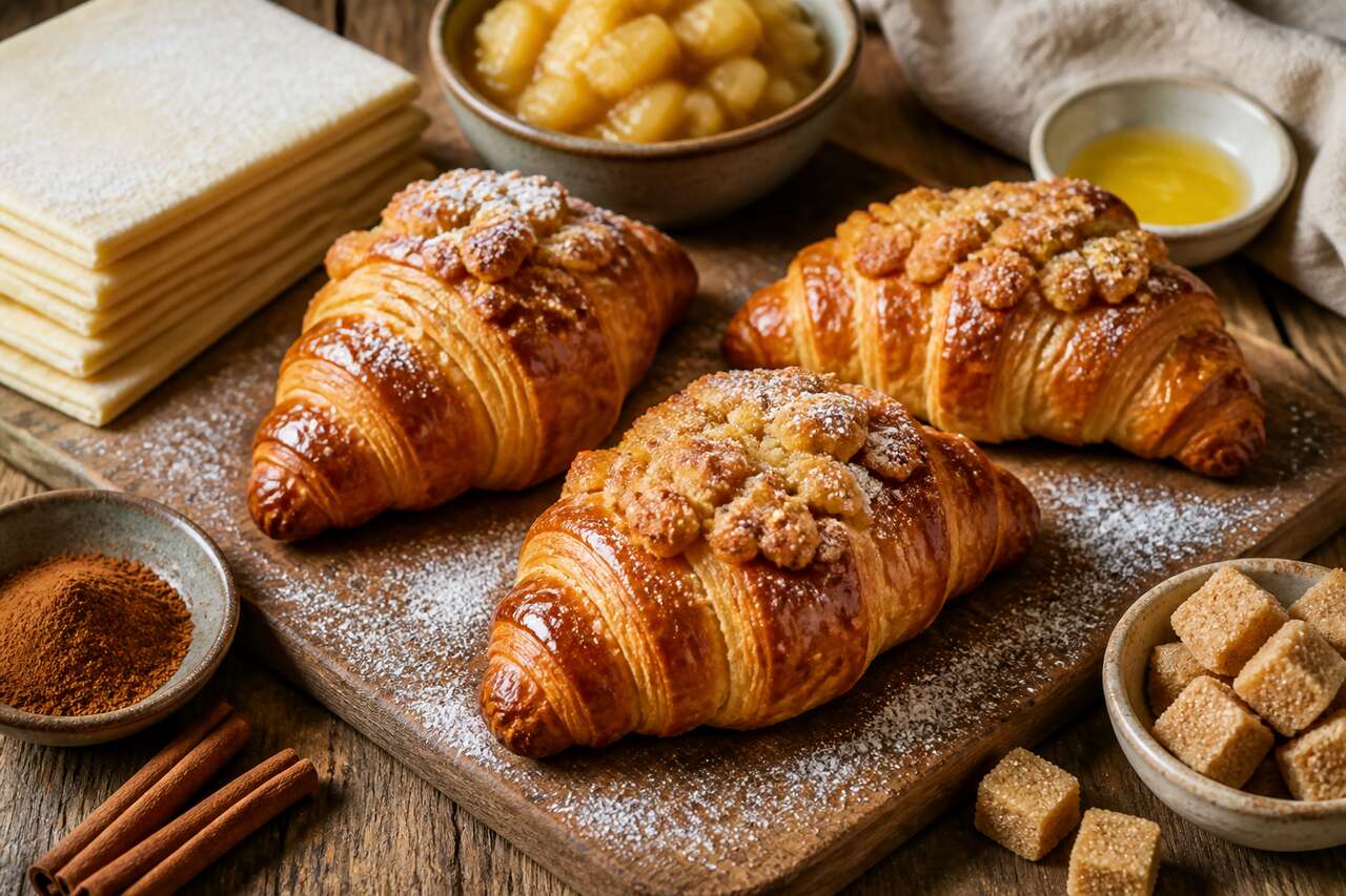 Croissants à la croustade aux pommes : découvrez la recette facile
